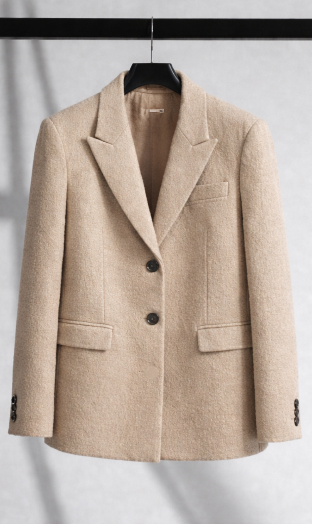 BLAZER MANTEAU BOUCLE STRUCTURÉ-BEIGE SABLE