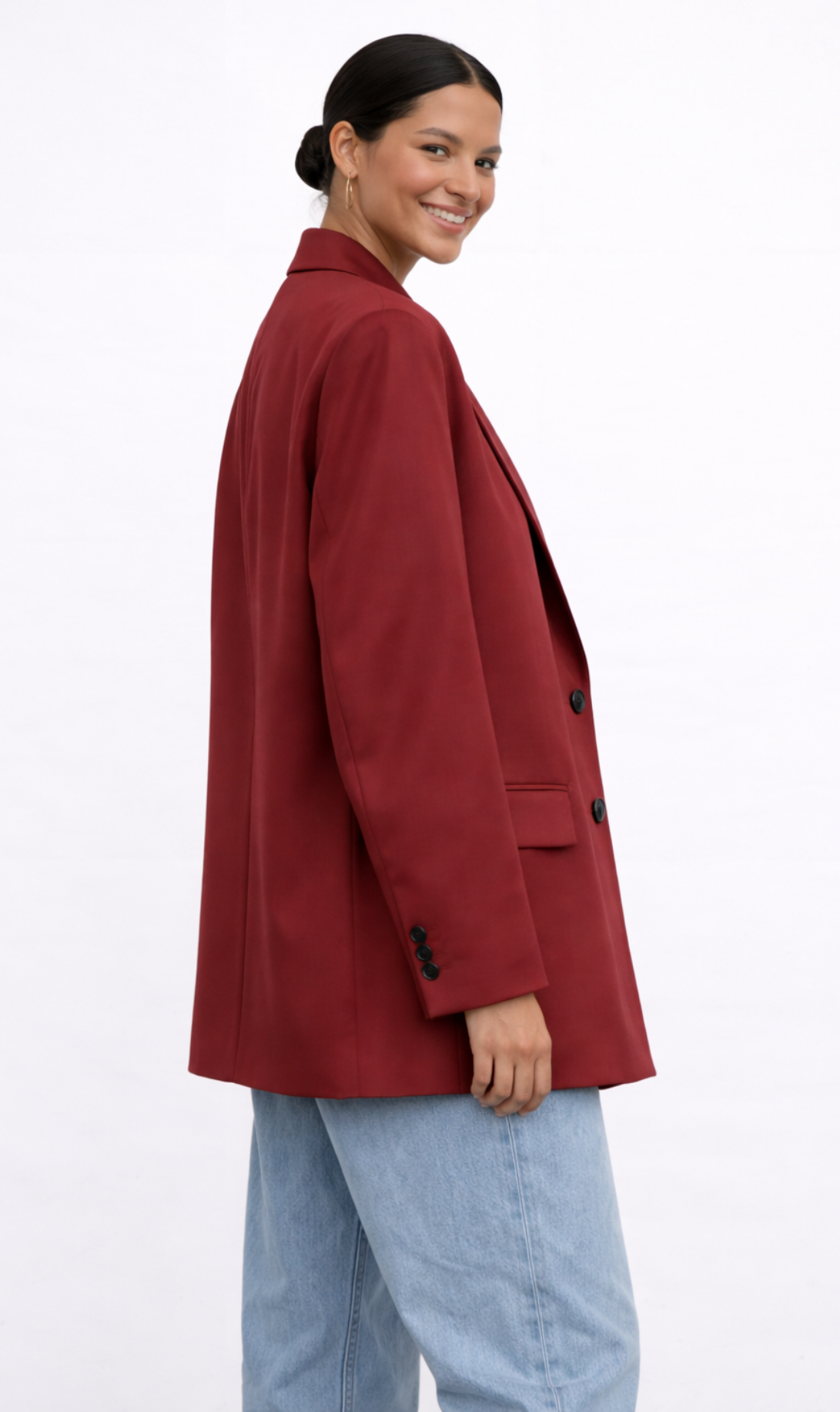 BLAZER EN SUÉDINE- ROUGE PROFOND